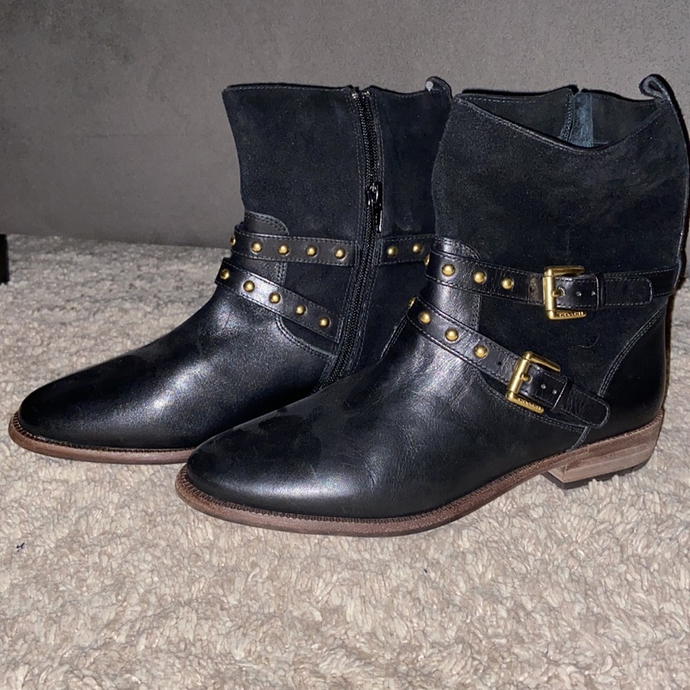 Coach Lilliana Leather Moto Boots size 7 - Picture 2 of 4